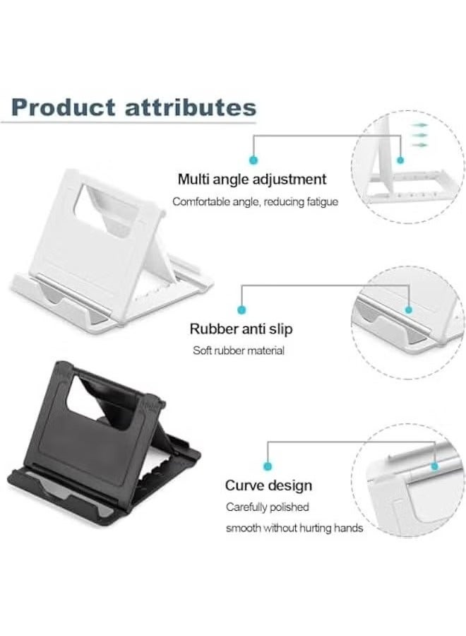 4 Pack Cell Ph Stand Foldable Ph Holder for Desk Compatible with Ph 15 14 13 12 11 Pro Xs Xs Max Xr X 8 Switch All Phs Black & White & Blue & Pink  - Image 5