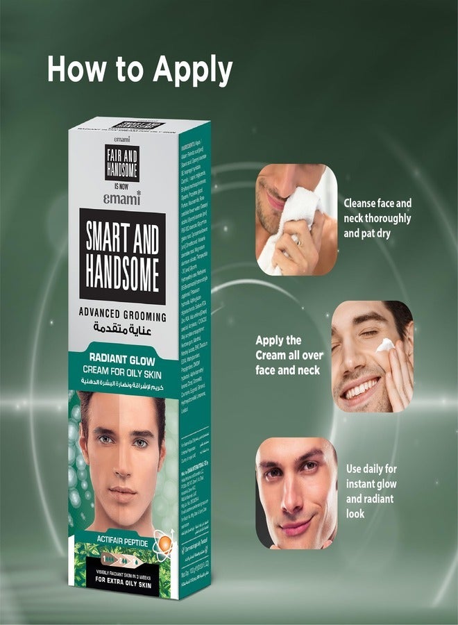 Radiant Glow cream for Men, non greasy look & visible radiance, 50 gm
