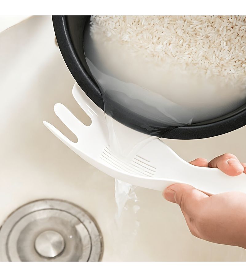 3 Pcs White Hands Free Rice Washing Tool Multi Function Convection Rice Washer Kitchen Household Device Gentle On Hands - Image 3