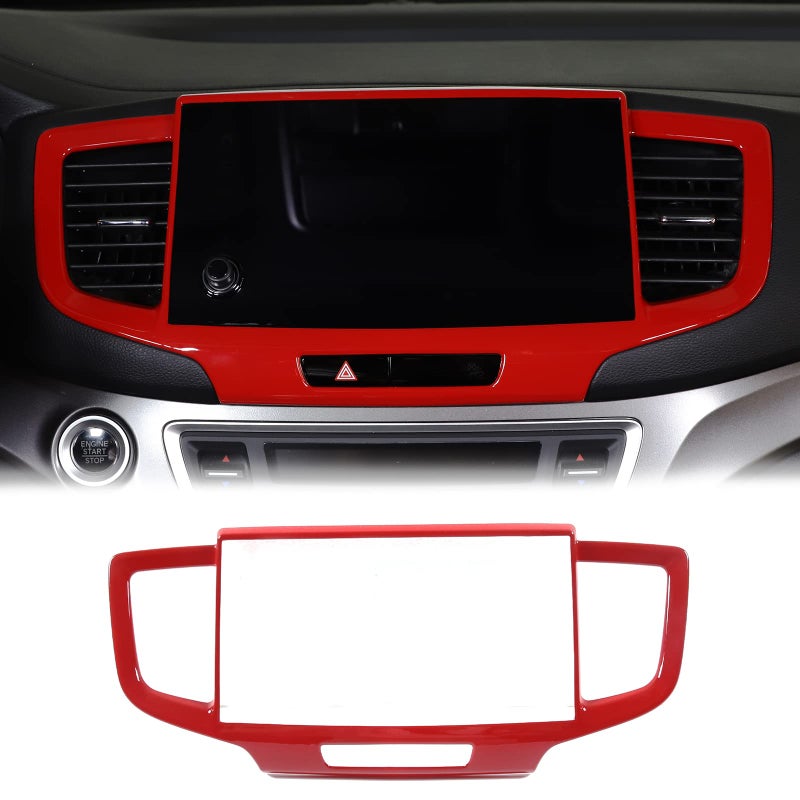 HIRUFAIT Dashboard Navigation Panel Frame for Honda Pilot 20192022 Ridgeline 20212023 Passport 20192023 ABS Material Center Console GPS Screen Panel Frame Trim Accessories Sport Red