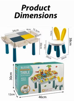 Kids Multi Activity Table and Chair Set With Storage 85pcs Building Blocks Table Bricks Craft Learn Study Play Water Sand Table Boys Girls Educational Children Toddlers Activities Furniture Toys Desk - pzsku/Z2DA077C7E4F4B16720B4Z/45/_/1720271276/b9bf6538-c0d7-4c09-b6e5-6236f79edc12