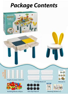 Kids Multi Activity Table and Chair Set With Storage 85pcs Building Blocks Table Bricks Craft Learn Study Play Water Sand Table Boys Girls Educational Children Toddlers Activities Furniture Toys Desk - pzsku/Z2DA077C7E4F4B16720B4Z/45/_/1720271277/d31227ff-2292-421d-b153-1c131964c724