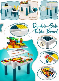 Kids Multi Activity Table and Chair Set With Storage 85pcs Building Blocks Table Bricks Craft Learn Study Play Water Sand Table Boys Girls Educational Children Toddlers Activities Furniture Toys Desk - pzsku/Z2DA077C7E4F4B16720B4Z/45/_/1720272243/46eed07f-1801-4180-a83b-bf72412b1802