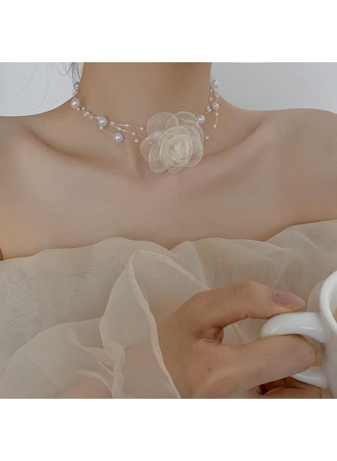 Generic - French Style Pearl Necklace Necklace Women's Light Luxury Niche Design Love Clavicle Chain High-grade Sweater Chain Elegant - Image 1