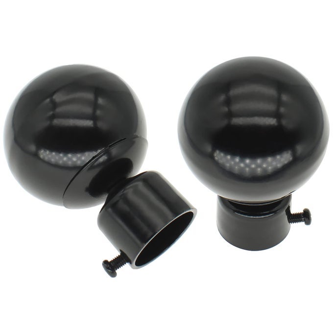 WINDOW CURTAIN ROD CAP FINIALS 2 PCS BALL DESIGN WINDOW CURTAIN ROD END PLUG WITH FIXING SCREW FOR 11INCH DIAMETER ROMAN CURTAIN RODS
