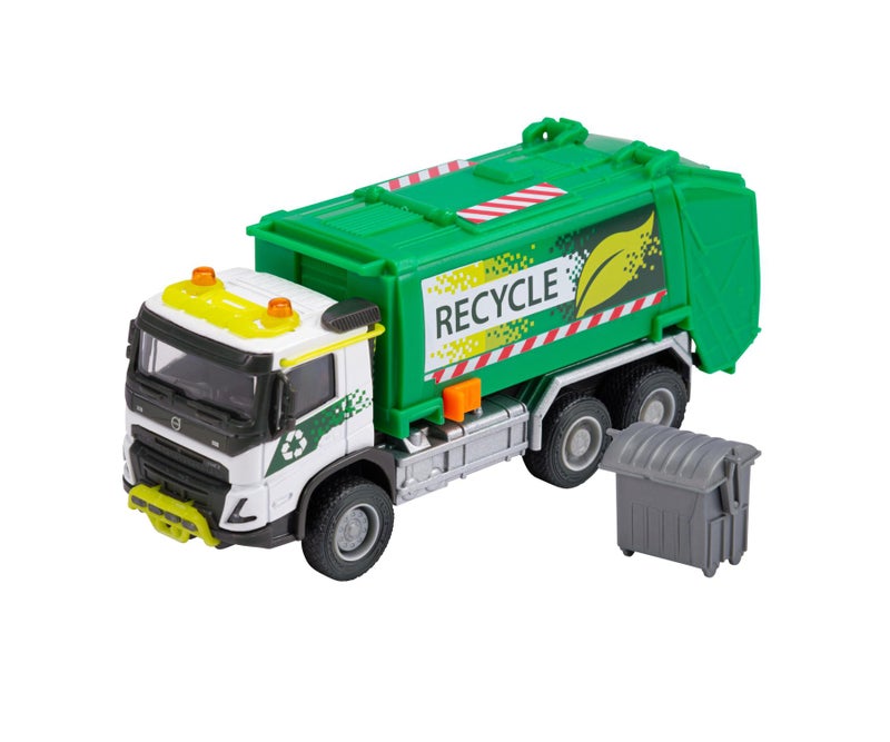 Majorette Grand Series Metal Volvo FMX Garbage Collector Die-Cast Truck (19 cm, Green/White) - Image 2