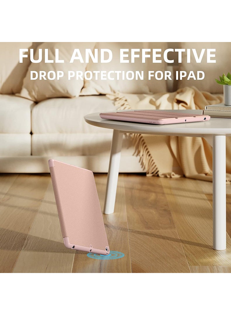 Theodor Case Compatible with iPad 10.2 Inch 2021/2020/2019, for iPad 9th/8th/7th Generation Smart Case with Pencil Holder, Protective Case with Soft TPU Back, Auto Sleep/Wake Cover, Rose Gold - Image 3