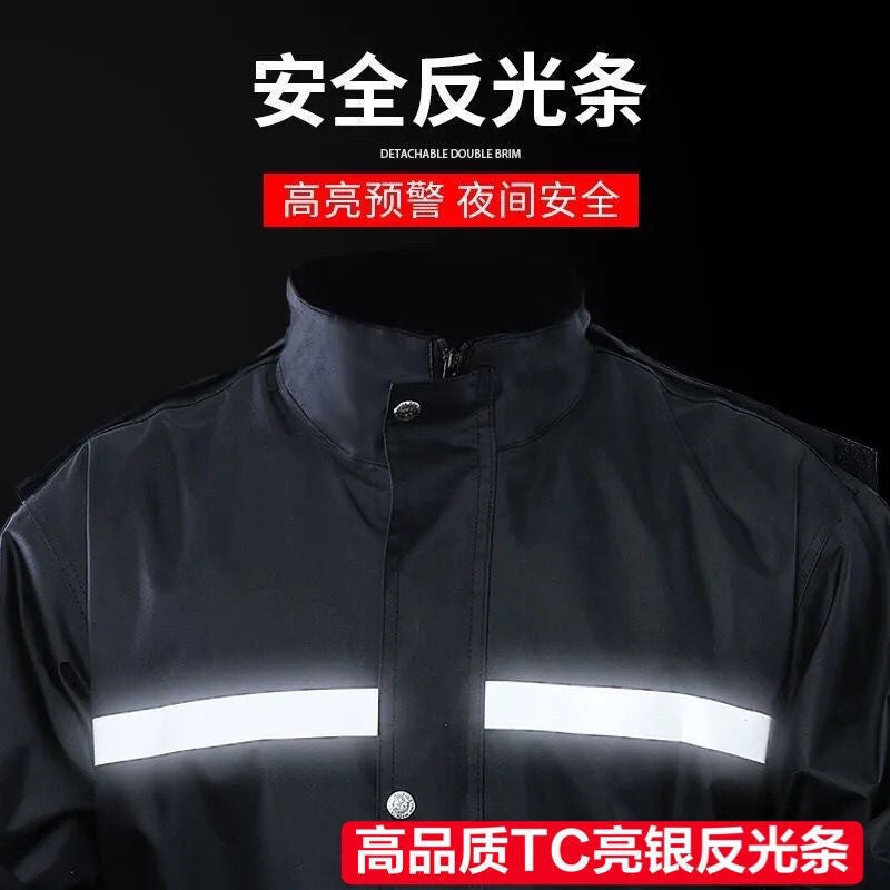 Reflective Raincoat and Pants Set for Adults – Waterproof Oxford Cloth Cycling Gear - Image 3