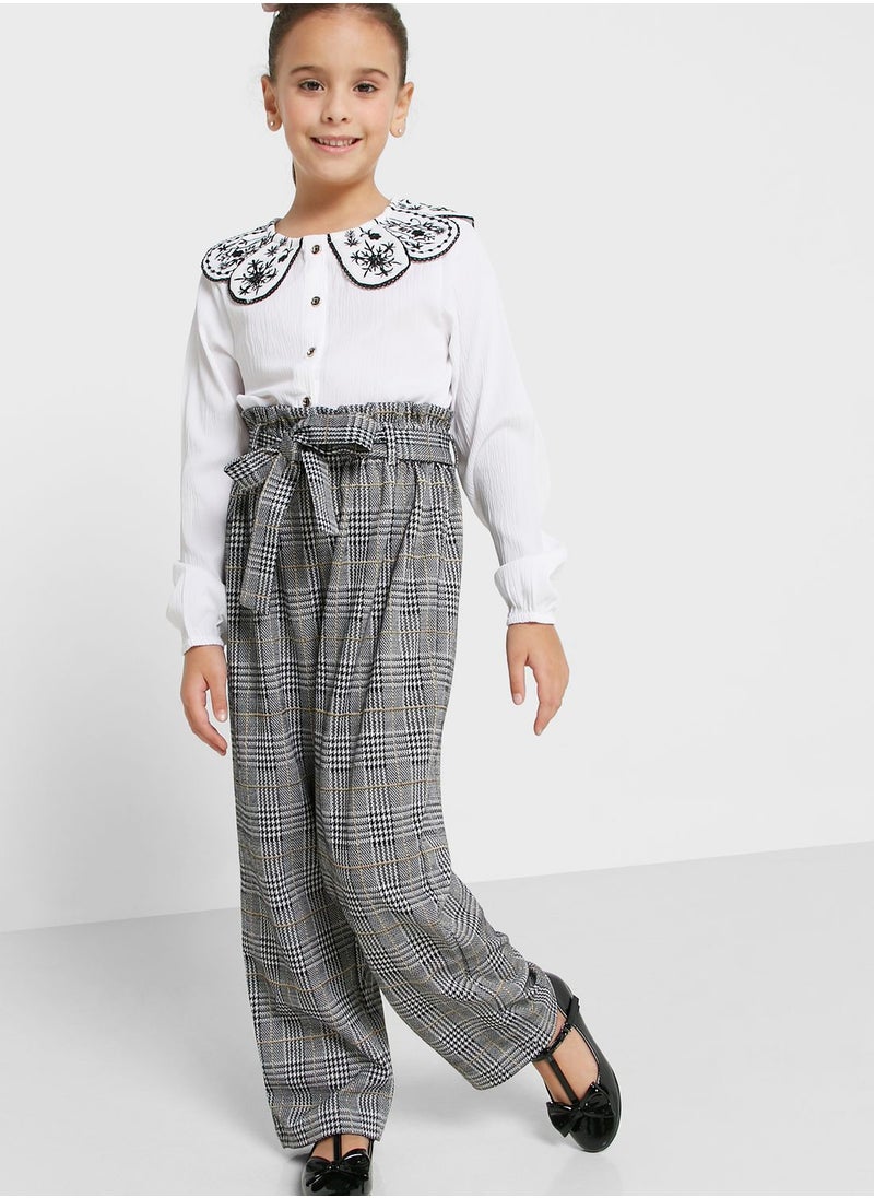 Nautinati - Natilene Girls Checked Tailored Easy Wash Regular Fit Parallel Trousers - Image 1