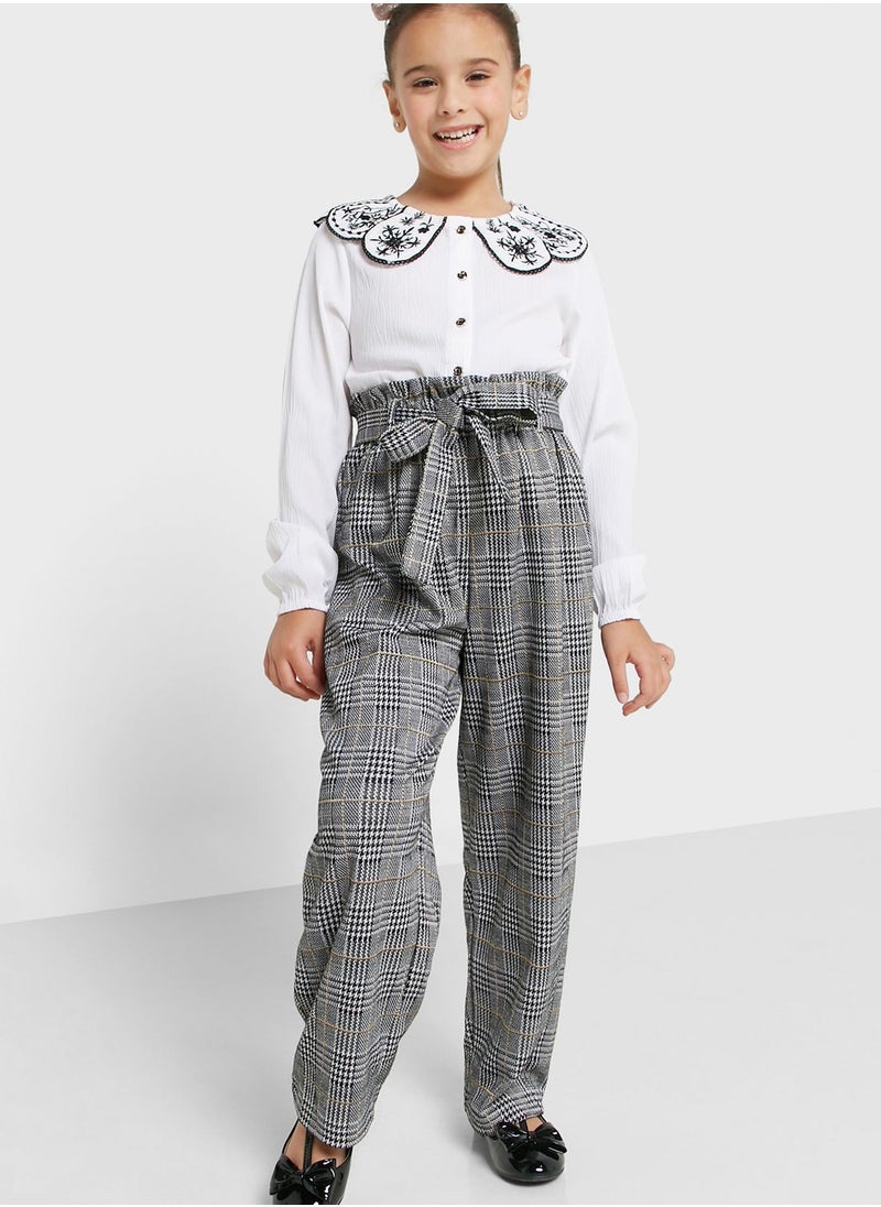 Nautinati - Natilene Girls Checked Tailored Easy Wash Regular Fit Parallel Trousers - Image 1