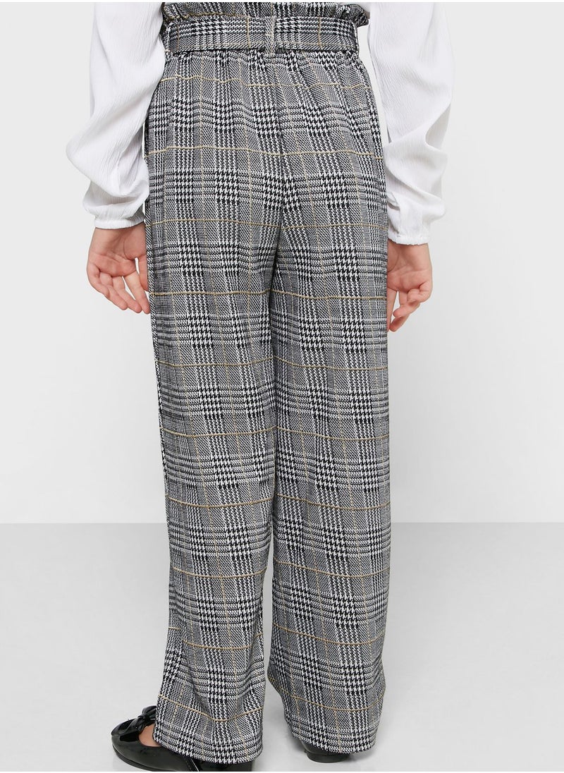 Nautinati - Natilene Girls Checked Tailored Easy Wash Regular Fit Parallel Trousers - Image 1