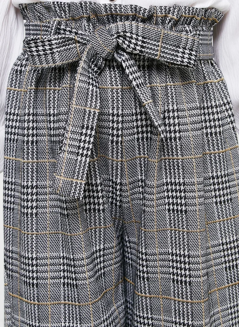 Nautinati Natilene Girls Checked Tailored Easy Wash Regular Fit Parallel Trousers