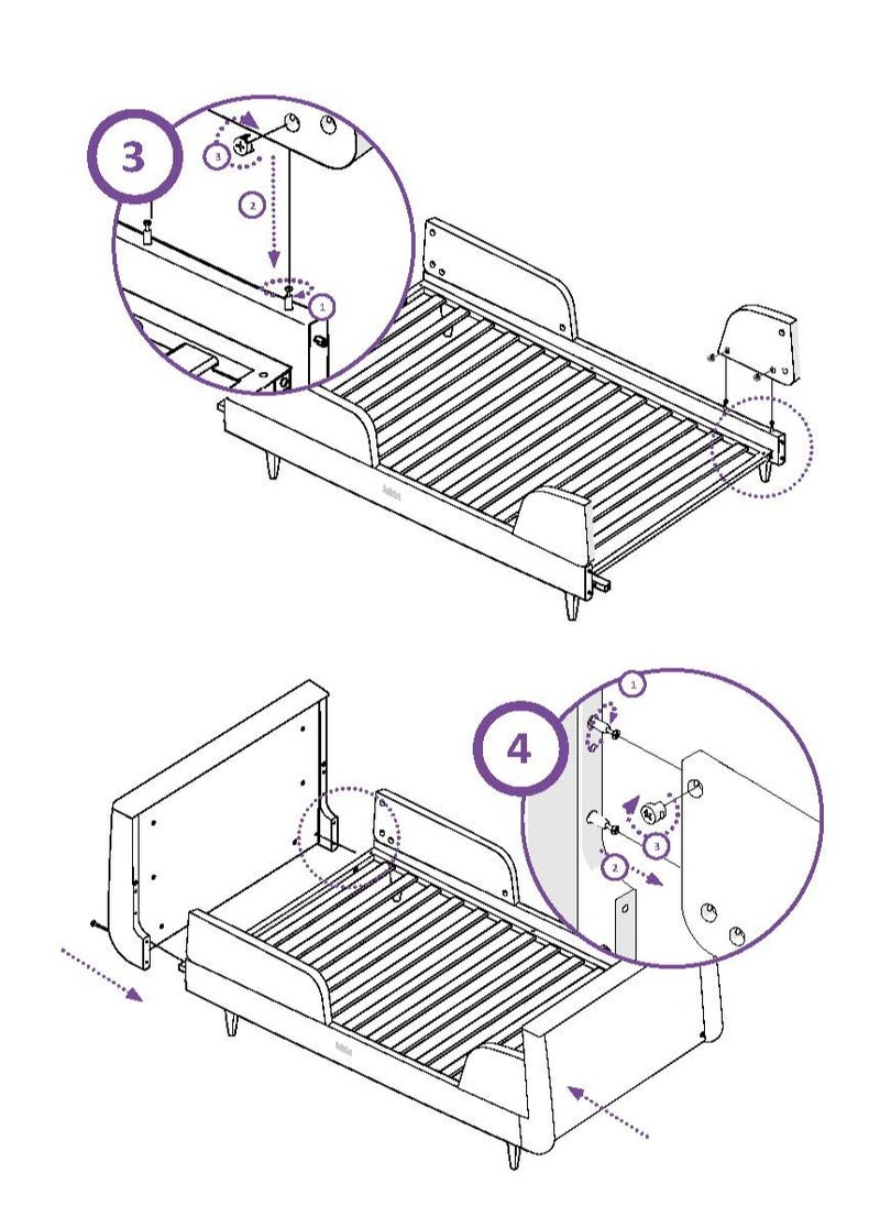 Snuzkot Toddler Rails With 4 Sections Suitable From 18 Months - White