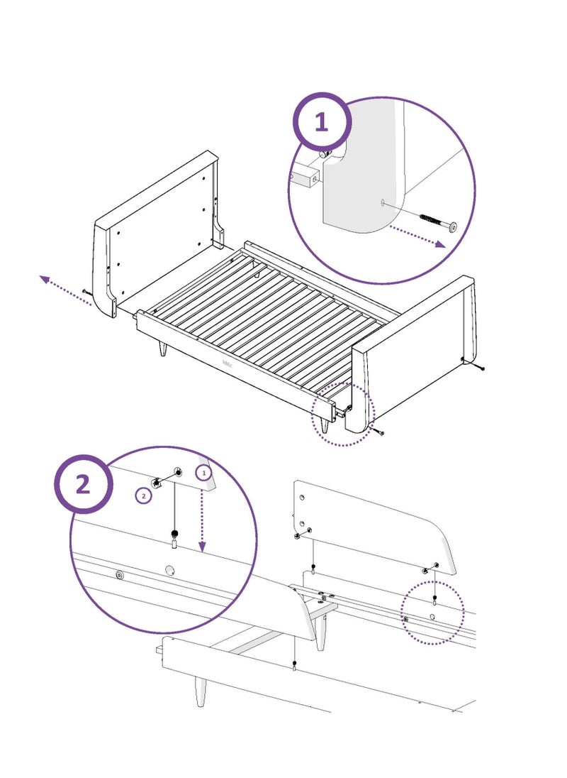 Snuzkot Toddler Rails With 4 Sections Suitable From 18 Months - White