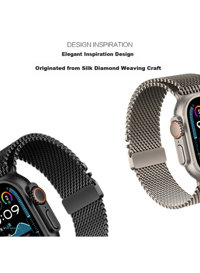 Mssm New Milanese Parachute Buckle Watch Band For Apple Watch Ultra2/s10/9 49/46/45/44 - Image 2