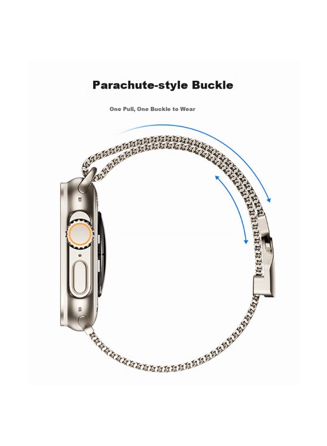 Mssm New Milanese Parachute Buckle Watch Band For Apple Watch Ultra2/s10/9 49/46/45/44 - Image 5