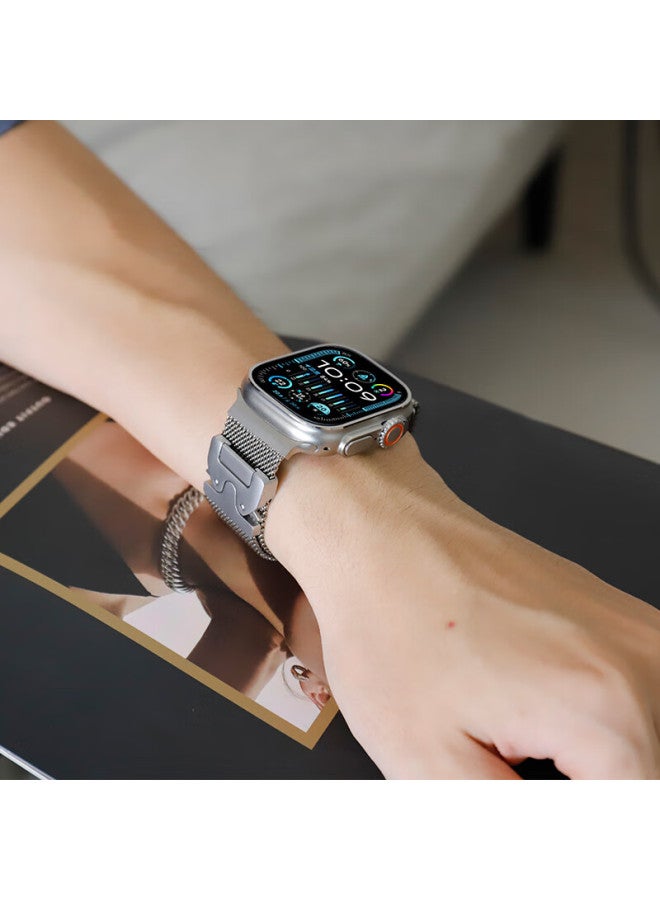 Mssm New Milanese Parachute Buckle Watch Band For Apple Watch Ultra2/s10/9 49/46/45/44 - Image 4