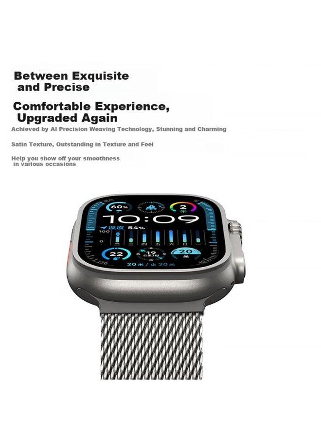 Mssm New Milanese Parachute Buckle Watch Band For Apple Watch Ultra2/s10/9 49/46/45/44 - Image 3