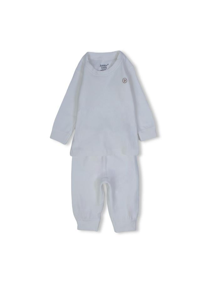 Junior Unisex Baby Cotton Thermal Set – Off-White - Image 1