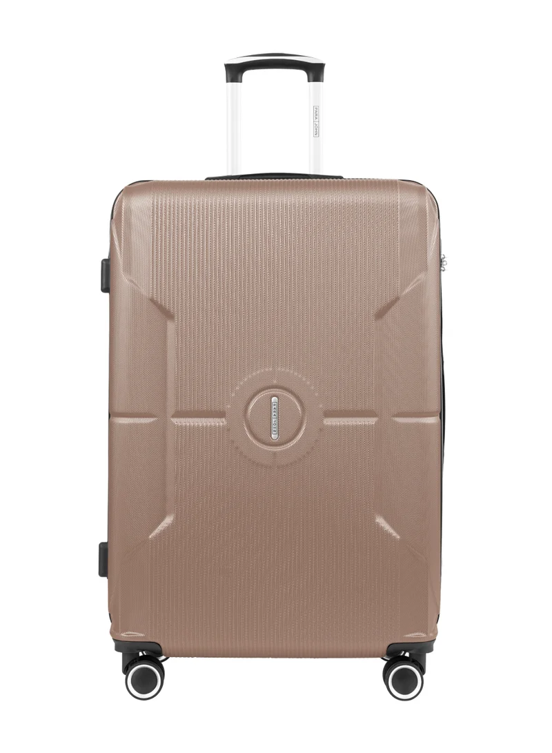 PARAJOHN Lightweight 1 piece Single Size ABS Hard side Large Checked Baggage Travel Luggage- Champagne