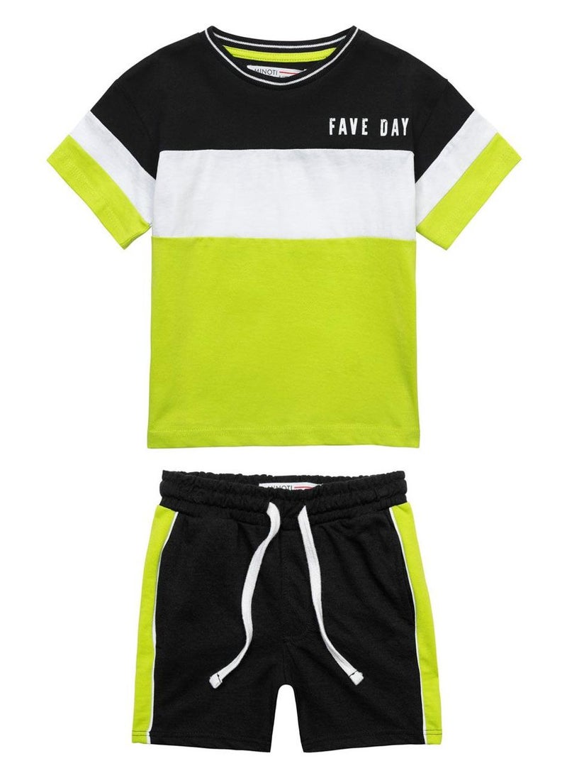 MINOTI Boys T-Shirt and Shorts Set with Print for Summer Play  - Image 1