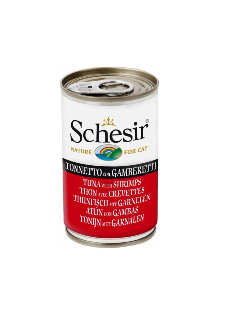 Schesir طعام رطب للقطط - تونة مع روبيان 140 جرام
