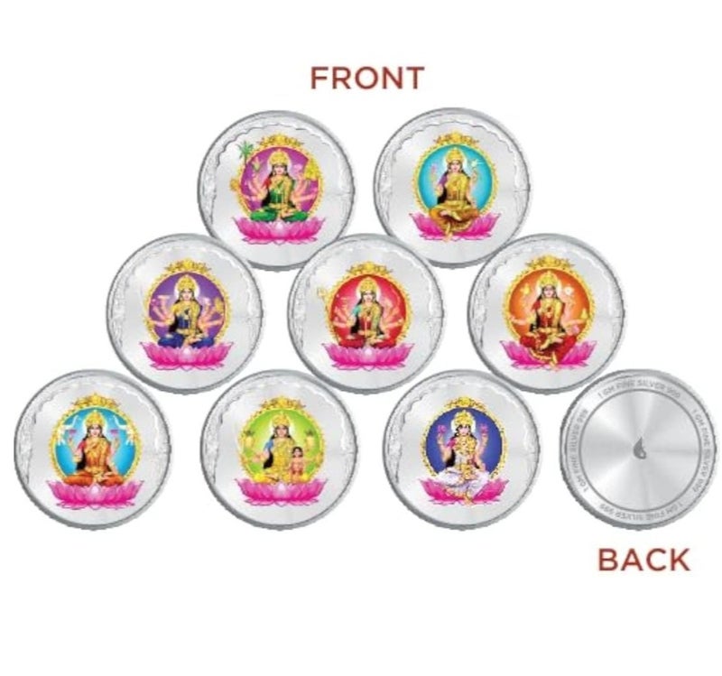 KHUSHBOO JEWELS 8 GRAMS SILVER 999 ASHTALAXMI  COINS - Image 3