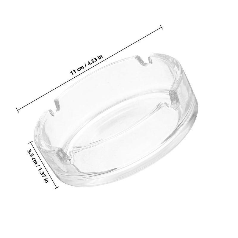 2pcs Clear Glass Ashtray Compact Ash Container for Indoor Outdoor Home Office Patio - Image 3