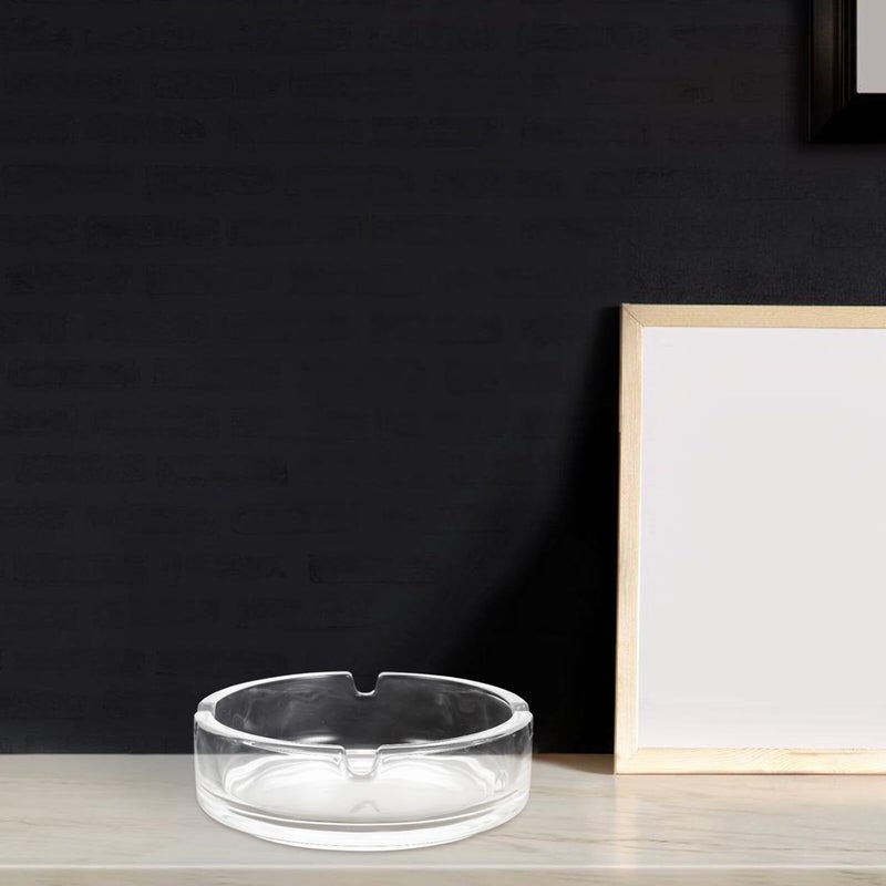 2pcs Clear Glass Ashtray Compact Ash Container for Indoor Outdoor Home Office Patio - Image 5