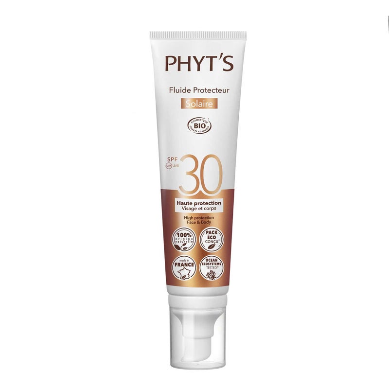 سائل واقي من الشمس فيتس SPF 30 - واقي شمس معدني للوجه مع فيتامين E وزبدة الشيا - رائحة جوز الهند والفانيليا - قوام غير لزج - 3.3 أونصة