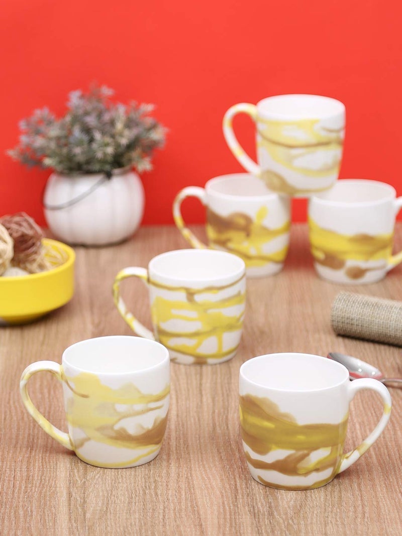 Clay Craft Alton Vista Ceramic Coffee Mug Set, 6-Pieces, Multicolour - Image 3