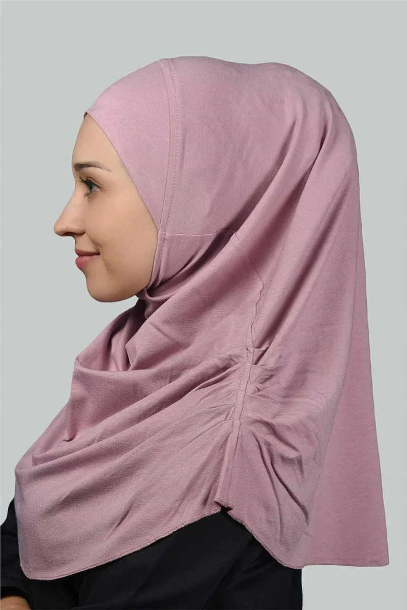 Altobeh Ready-made Turban Pleated Practical Scarf Modest Hijab - Prayer Cover - Dark Pink