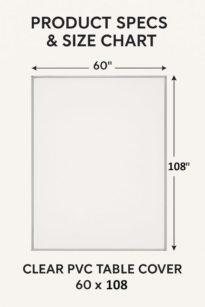 STITCHNEST PVC Transparent 10 Seater Dining Table Cover Without Lace, (60x108 Inches) - Image 5