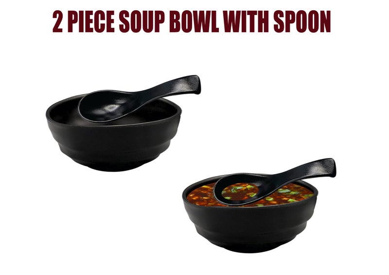 ZIDO Melamine 2 Soup Bowl with 2 Spoon (Bowl for Vegetables, Cereal, Fruits, Salad, Snacks, Maggi, Pasta, Appetizer, Namkeen, Nuts, Dry Fruits, Ice Cream, Desert etc) - Image 5