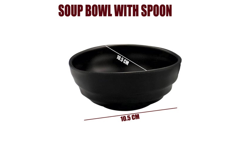 ZIDO Melamine 2 Soup Bowl with 2 Spoon (Bowl for Vegetables, Cereal, Fruits, Salad, Snacks, Maggi, Pasta, Appetizer, Namkeen, Nuts, Dry Fruits, Ice Cream, Desert etc) - Image 4