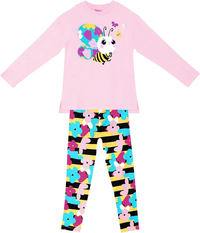 Denokids Little Bee Girl Tunic Tights Set