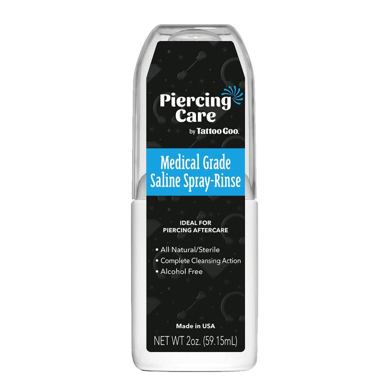 Tattoo Goo Medical Grade SalineSpray Rinse Medical Grade Sterile Aftercare Spray  Rinse For Piercings  Safely Clean Disinfect  Heal with Sodium Chloride 999  2 oz