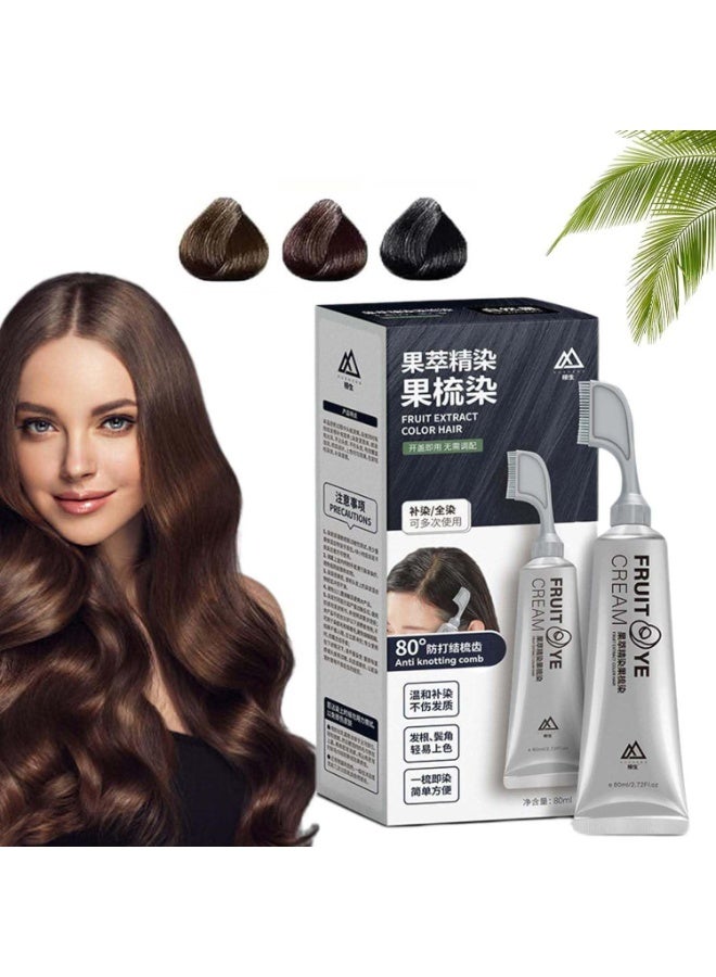 DayWins Fruit Hair Dye Cream, Fruit Dyeing Cream, Hair Color for Gray Hair Coverage, Natural Black Hair Dye Cream, Hair Dye Shampoo for Men and Women - Image 1
