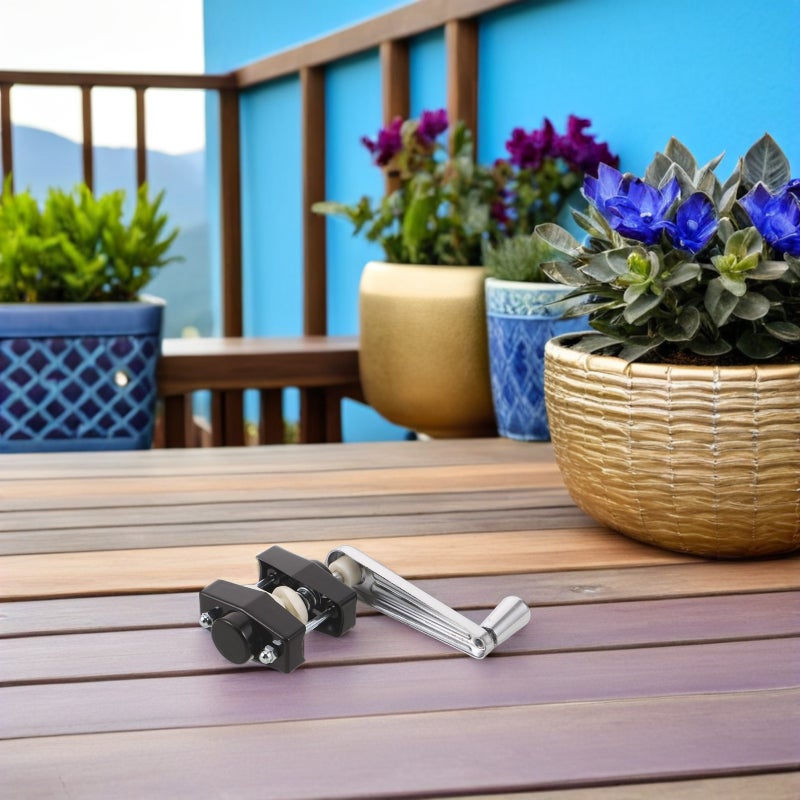Patio Umbrella Crank Handle Replacement Black Plastic Iron Outdoor Canopy Accessory - Image 4
