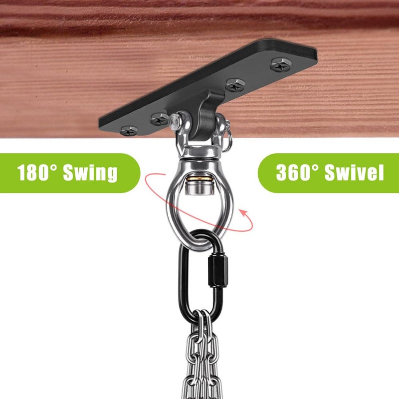 Dolibest Heavy Duty Swing Hanger, Swing Set Accessorie with Carabiner for Indoor Outdoor Playground, Porch Swing Hanging Kit for Wooden and Concrete Set with 4 Wood Screws and 4 Expansion Bolts, 900LB - Image 4