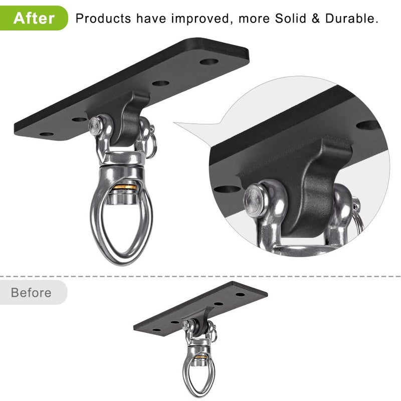 Dolibest Heavy Duty Swing Hanger, Swing Set Accessorie with Carabiner for Indoor Outdoor Playground, Porch Swing Hanging Kit for Wooden and Concrete Set with 4 Wood Screws and 4 Expansion Bolts, 900LB - Image 2