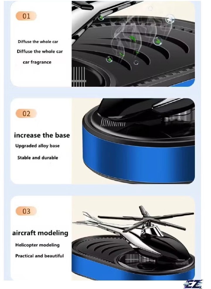 ELTRAZONE Car Air Freshener Mini Helicopter Rotating Solar Airplane – Stylish and Functional Solar-Powered Car Freshener with Rotating Design for a Fresh, Clean Interior - Image 2