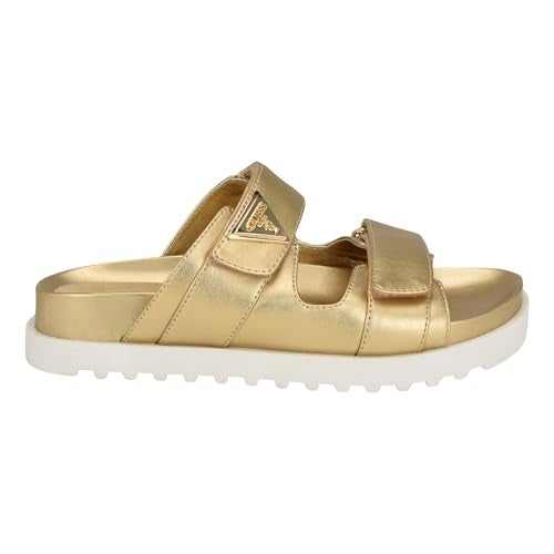 Guess Women's FABULA Flat Sandal, Gold 710, 8 - Image 5