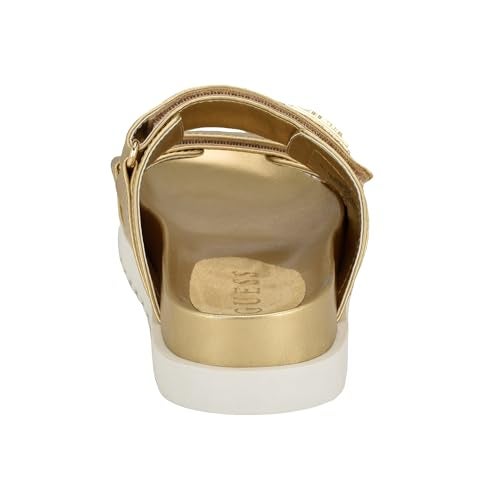 Guess Women's FABULA Flat Sandal, Gold 710, 8 - Image 3