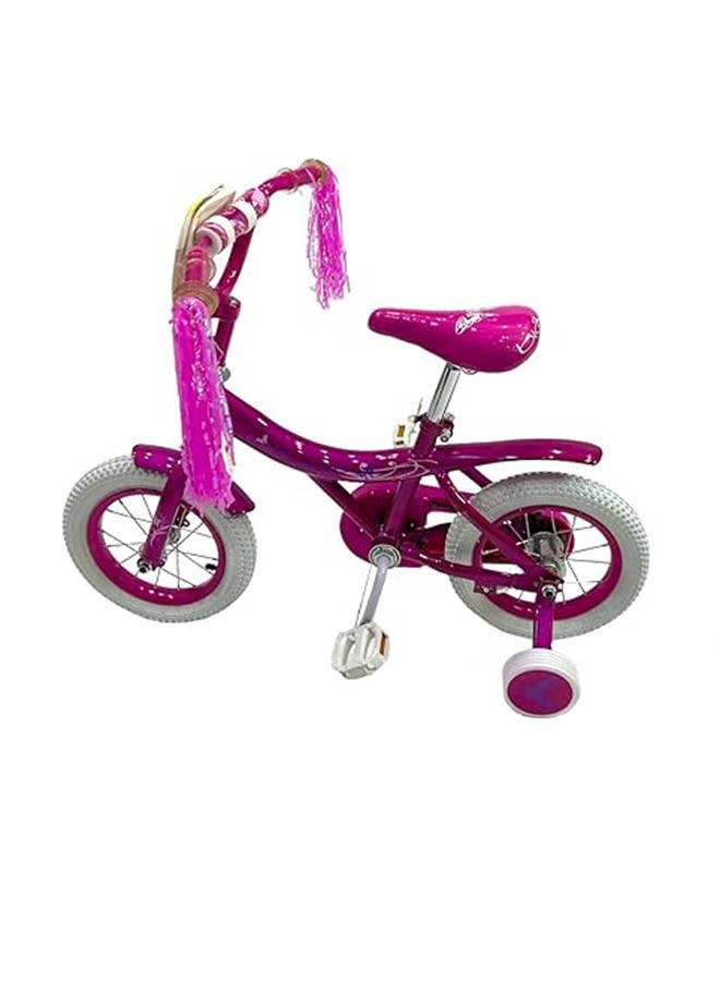 AL BADER Freestyle Kids Bike 12 Inch Bicycle for Girls Ages 3-6 Years, Pink Color, With Trainig Wheels, White Air Tires, With Small Bag, Hand & Foot Brakes. - Image 1