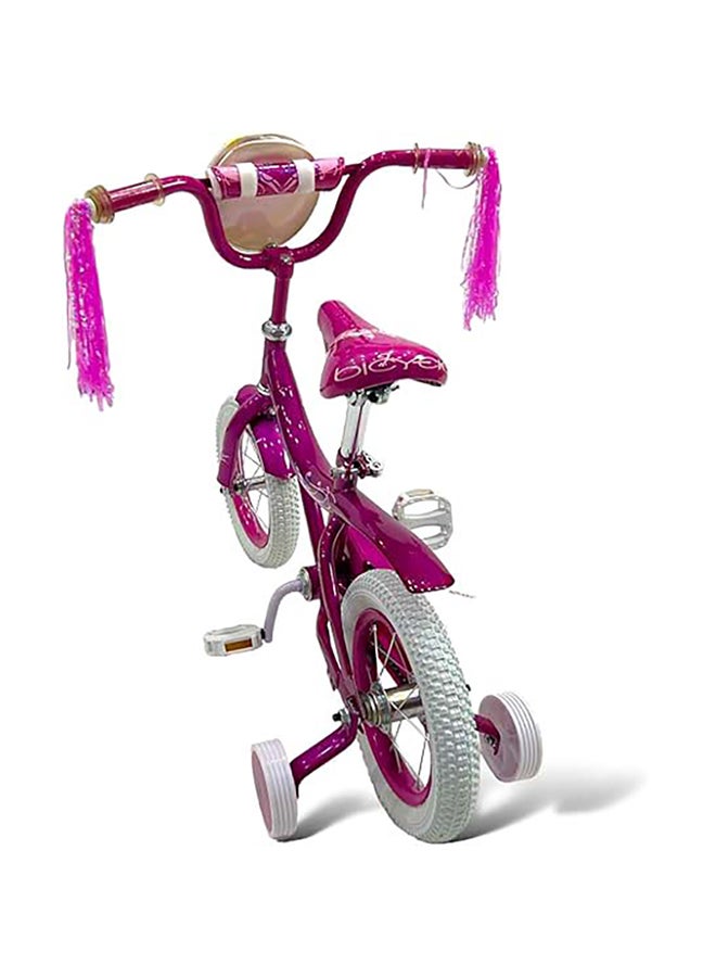 AL BADER Freestyle Kids Bike 12 Inch Bicycle for Girls Ages 3-6 Years, Pink Color, With Trainig Wheels, White Air Tires, With Small Bag, Hand & Foot Brakes. - Image 4