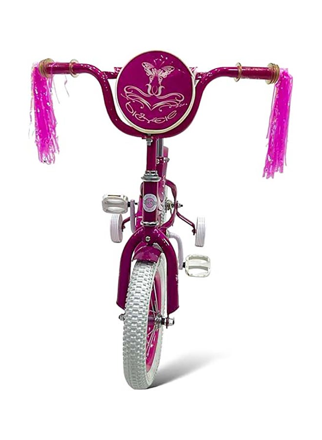 AL BADER Freestyle Kids Bike 12 Inch Bicycle for Girls Ages 3-6 Years, Pink Color, With Trainig Wheels, White Air Tires, With Small Bag, Hand & Foot Brakes. - Image 2
