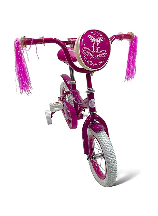AL BADER Freestyle Kids Bike 12 Inch Bicycle for Girls Ages 3-6 Years, Pink Color, With Trainig Wheels, White Air Tires, With Small Bag, Hand & Foot Brakes. - Image 3