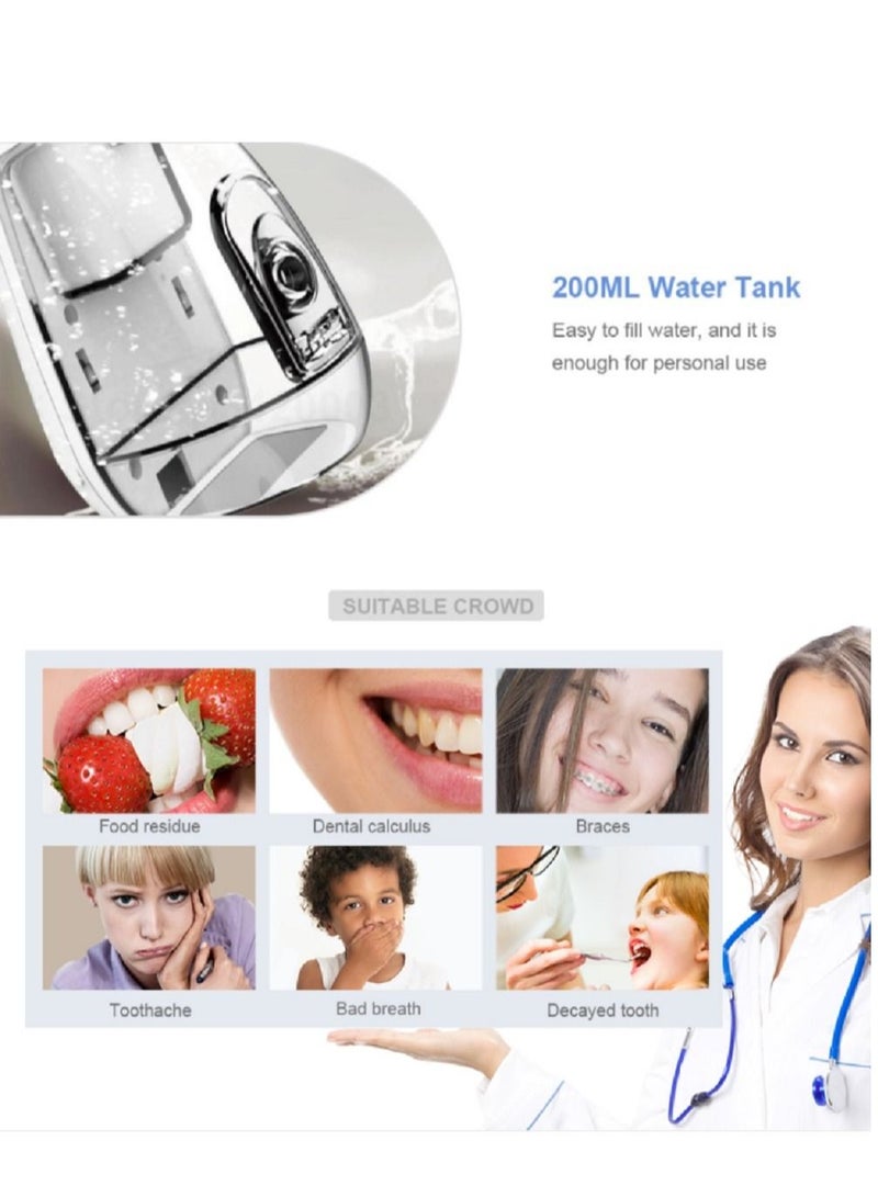 waterpluse Portable Oral Irrigators Water Flosser USB Charging Flosser Cordless V500 - Image 5
