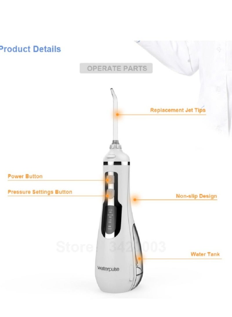 waterpluse Portable Oral Irrigators Water Flosser USB Charging Flosser Cordless V500 - Image 4